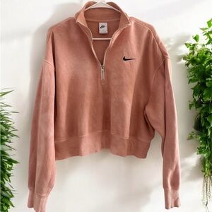 Nike Peach Half-Zip Sweatshirt